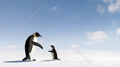 Emperor and Adelie Penguins