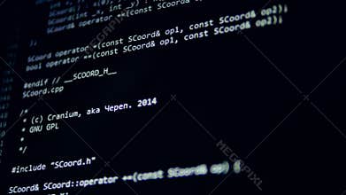 Computer attack concept. Hackers code running in a virtual space. 4K.
