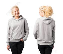 Gray pullover hoodie mockup