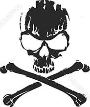 Abstract skull and cross bones