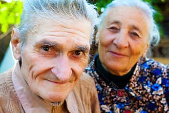 Old couple - two happy seniors