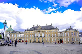 COPENHAGEN, DENMARK: Amalienborg Palace, home of the Danish royal family located in Copenhagen, Denmark