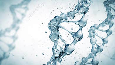 DNA molecule in water 3d illustration. HD