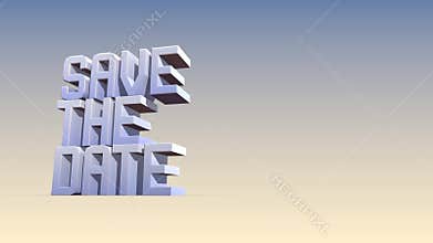Save the date 3d text