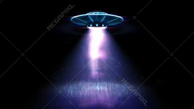 Highly detailed huge spaceship approaching to the Earth to steal humans. 4k animation