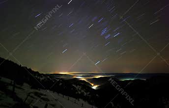 Star trail night sky