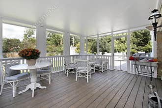 Porch in luxury home