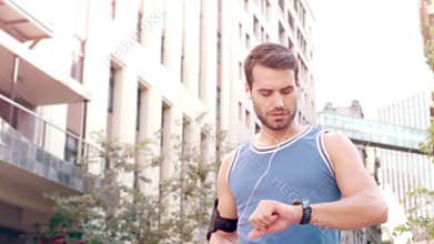 Handsome young man running