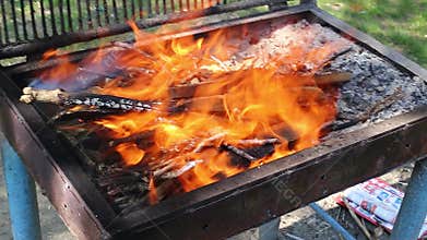 Arranging Barbecue Fire