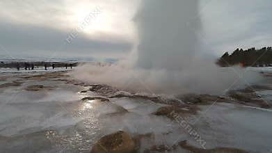 Strokkur Iceland Geyser action slow motion 60 fps