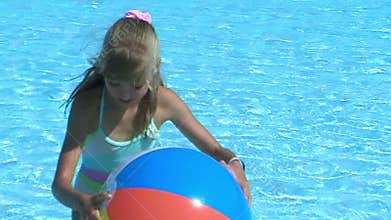 Child swimming in pool