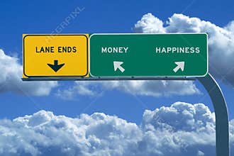 Freeway sign Money/Happiness