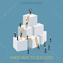 Way success business flat 3d web isometric infographic concept