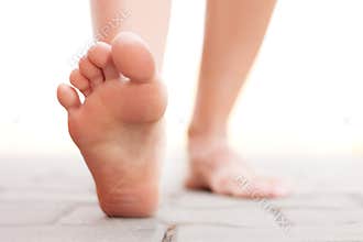 Feet walking outside