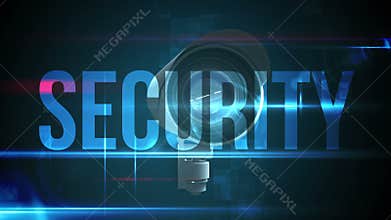 CCTV camera with security text
