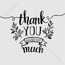 Lettering Thank you. Vector illustration