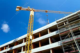 Construction site with crane