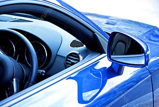 Blue sports car