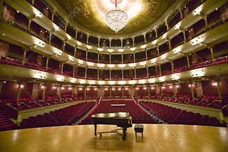 ï¿½Grand Old Lady of Broad Street,ï¿½ a 1857 built Opera stage with Grand Piano at the Opera Company of Philadelphia at the