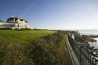 Summer mansion on the Cliff Walk, Cliffside Mansions of Newport Rhode Island