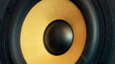 Moving professional music studio monitor.