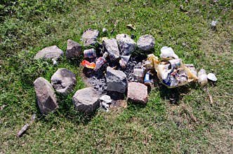Camp fire litter