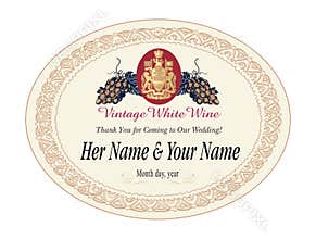 Wine label vector illustration