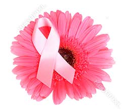Breast Cancer Awareness Ribbon on Flower