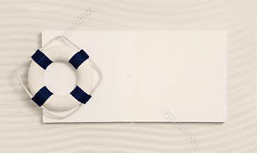Nautical sign with a live-saver. Maritime summer decoration for