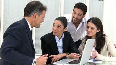 Smiling business team working
