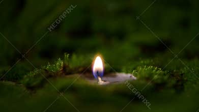 Candles burning at altar