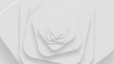 Futuristic flower, close-up of spinning white squares, loop