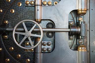 Vintage Bank Vault Safe Industrial Background