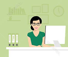 Woman with computer