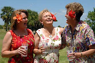 Senior friends laughing