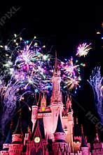 Fireworks in Cinderella Castle