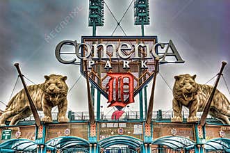 Tiger Statue at Comerica Park