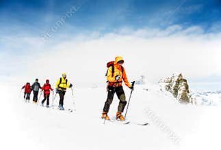 Alpine touring skiers