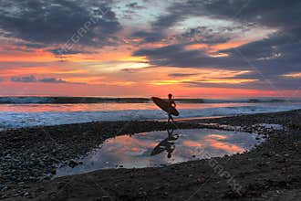 Sunset at Dominical Beach, Costa-Rica