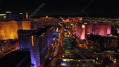 Las Vegas Aerial Cityscape Strip Night