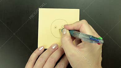 Smiley Blushing is sketched by ball pen