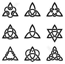 Nine Celtic Triangle Knots