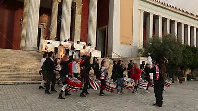 Participants actions of contemporary art - Burning Man Walking Photo Exposition