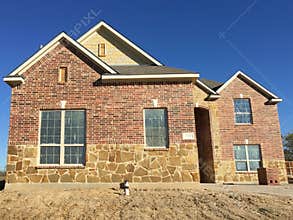 New brick house construction building