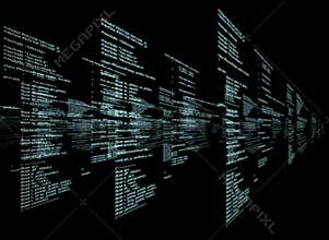 Matrix on black background