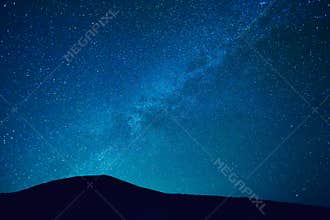 Night Sky with Stars and Galaxy