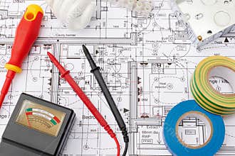 Electrical Components Arranged On House Plans