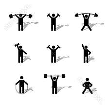 Set athlete silhouettes, vector illustration.