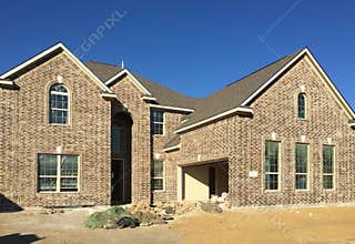 New big brick house construction