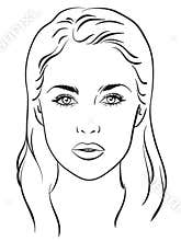 Beautiful woman portrait. Face chart. Vector illustration.